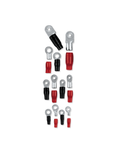 T-Spec V8-RTN8-20 4 AWG Ring Terminals - 1/4" Crimp (20 Pack - 10 Red & 10 Black)